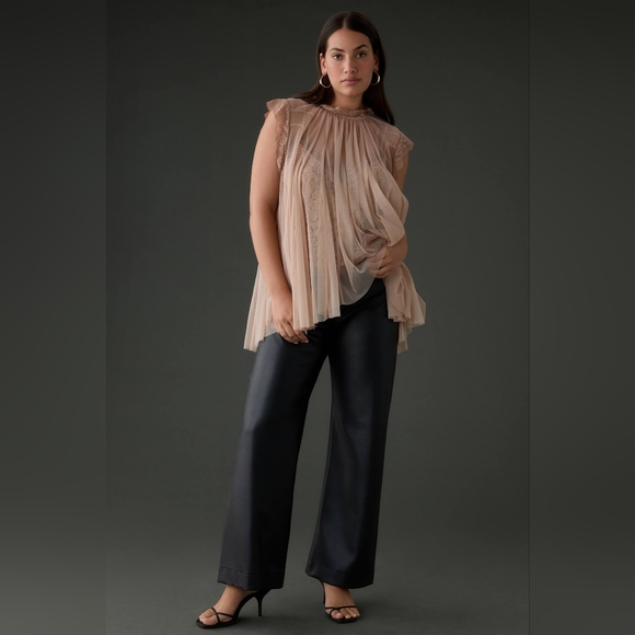 NWT By Anthropologie Godet Tulle Swing Top Color Rose Size M - Picture 6 of 8